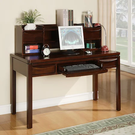 2 Drawer Computer Desk with Storage Hutch